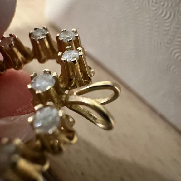 14K Gold Diamond Heart Pendant - Picture 4 of 4
